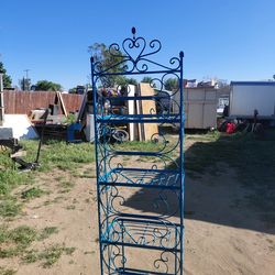 Metal rack with shelves