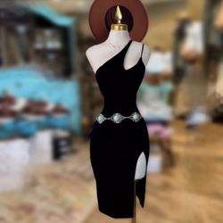 Western Boho Turquoise Chain Belt
