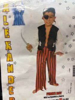 New, Kids Pirate Costume size 10-12