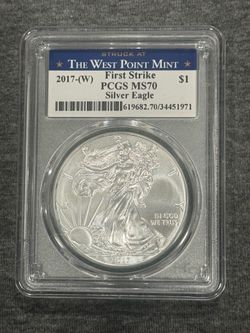 2017 W PCGS MS70 silver Eagle