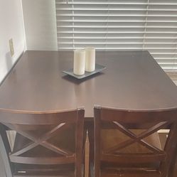 Kitchen Table - Tall (bar Level) Plus Two Chairs 