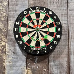 Narwhal Kingston Dartboard; Official Size, Self-Healing Board is 18 In. x 1.5 In