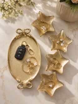 Elegant Gold Trinket Dish Set – 5 Piece Collection