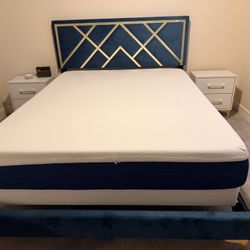 Queen Bedroom Set – Bed + Dresser + 2 Nightstands + TV