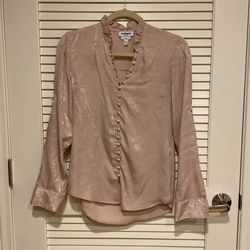 Express Portofino Slim Blouse Size XS Shimmery Pink