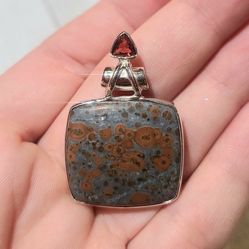 Asteroid Jasper & Garnet 925 Pendant 