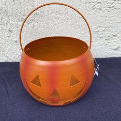 Halloween Pumpkin Metal Candle Holder 