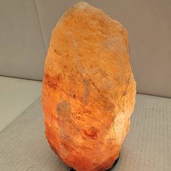 Himalayan Natural Pink Real Rock Salt Lamp – Hand Carved Crystal Night Light w/ Wooden Base & Warm Glow