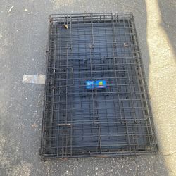 Folding Wire Dog Crate - Medium Size - W/ Plastic Tray - Kennel