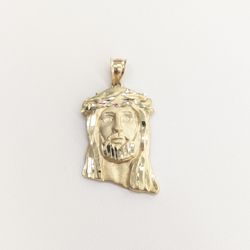 10kt Real Gold Jesus Face Pendant 
