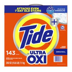 Tide Ultra Oxi Powder Laundry Detergent, Original, 143 Loads, 250 oz