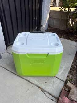 Green Coleman ice chest cooler