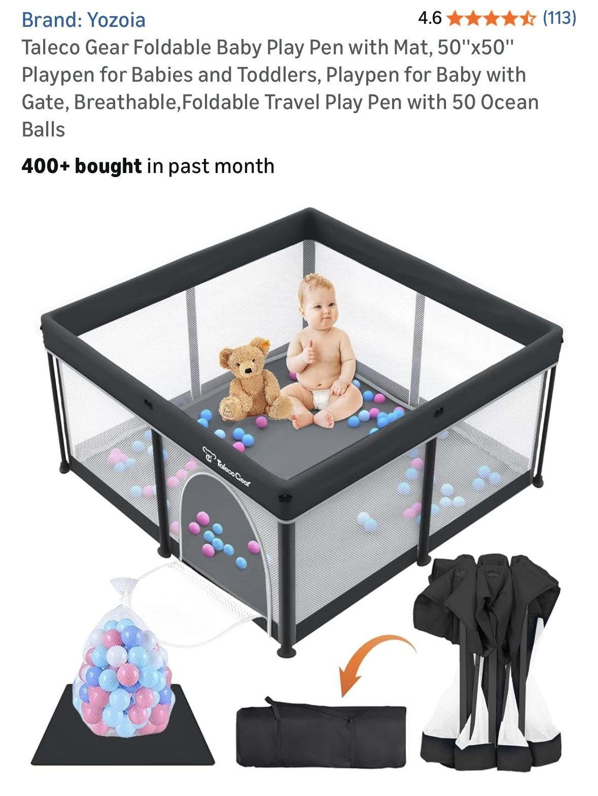 Baby play pen with mat 50*50