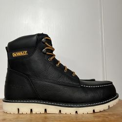 NEW $171 MEN SZ 10.5M DEWALT Flex Moc Toe CSA - BLACK LEATHER BOOTS