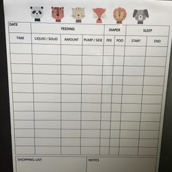 Magnetic Dry Erase Baby Chart