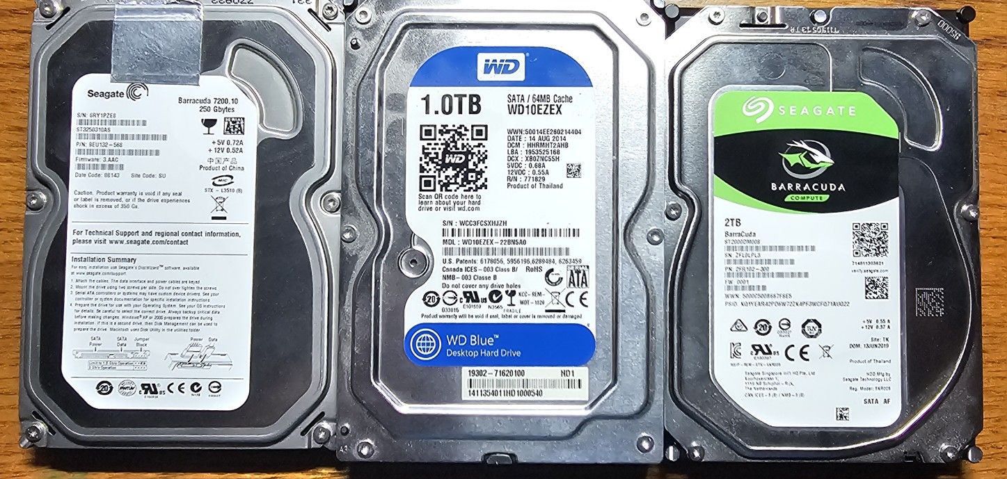 3 Internal Hard Drives For Sale