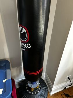 Standing boxing bag, + 2 pair gloves +  pads 