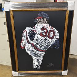 Original acrylic painting of Nolan Ryan by artist Mike Sullivan  C