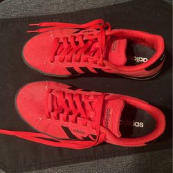 Adidas Athletic Shoes, Red With Red Shoe Ties, Men’ Size 8