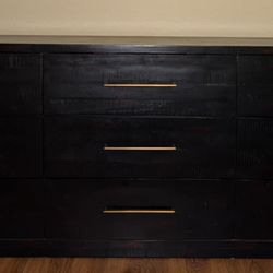 Modern Burnished Black 9-Drawer Dresser – Solid Wood –  (Retails $2,499)