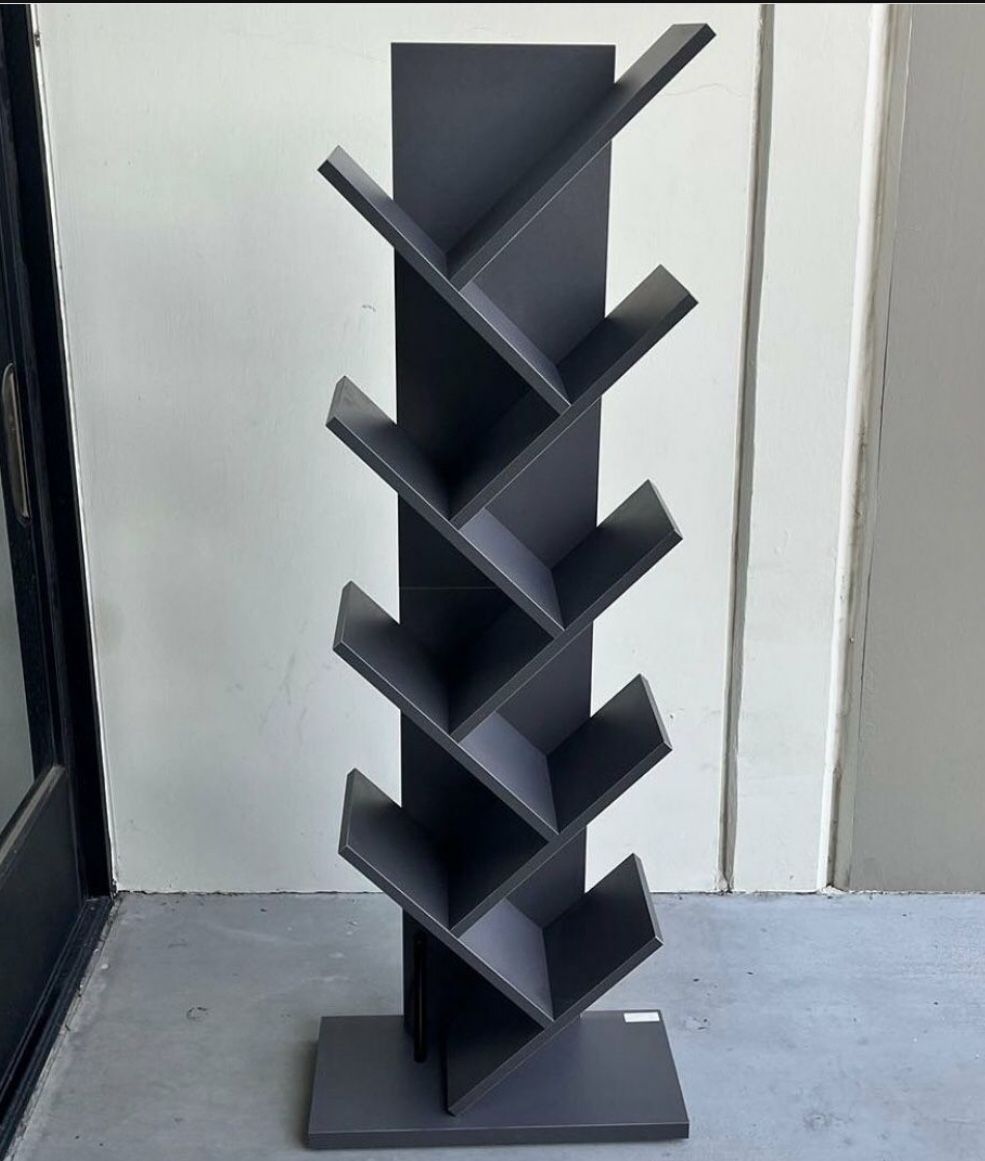 8 Tier Tree Bookshelf, 8 Shelf Open Book Case, Sturdy Tree Bookcase ...