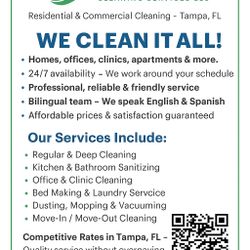 Residential & Comercial Cleaning _ Tampa Fl