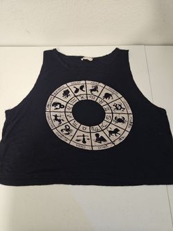Black, Zodiac, Size L shirt