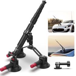 NEEWER Triple Suction Cup Car Mount Compatible With Insta360 X5 X4 GoPro DJI OSMO 360 Cameras