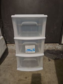 White/clear 3 drawer plastic unit
