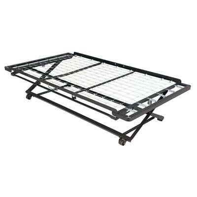 Twin pop up trundle rolling metal bed frame