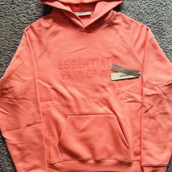 Pink And Orange Essentials Hoodie Size Medium 