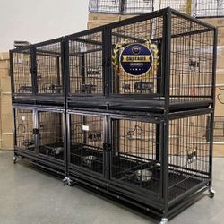 Dog Pet Cage Kenenl Size 43 With Divider And Feeding Bowls New In Box 