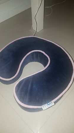 Soft travel pillow navy blue and pink