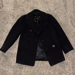 Real Vintage Kersey Wool Navy Peacoat