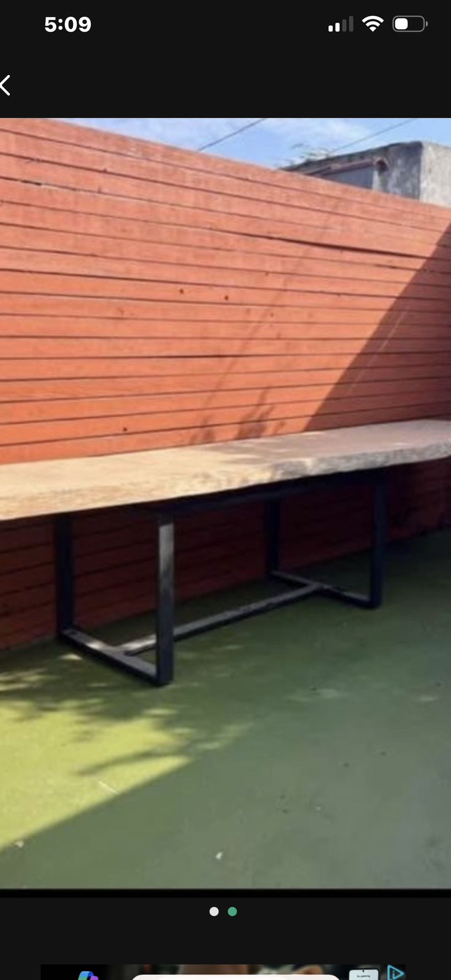 8ft Slab Table On Wheels 700$
