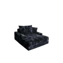 Ikon Home double Black And White Velvet sofa