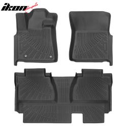 Fits 2014-2021 Toyota Tundra Double Cab Anti-Slip Floor Mats All Weather TPE Carpets