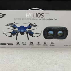 Helios Quad Copter Drone With Wi-Fi Camera And Vr Goggle Value Pack