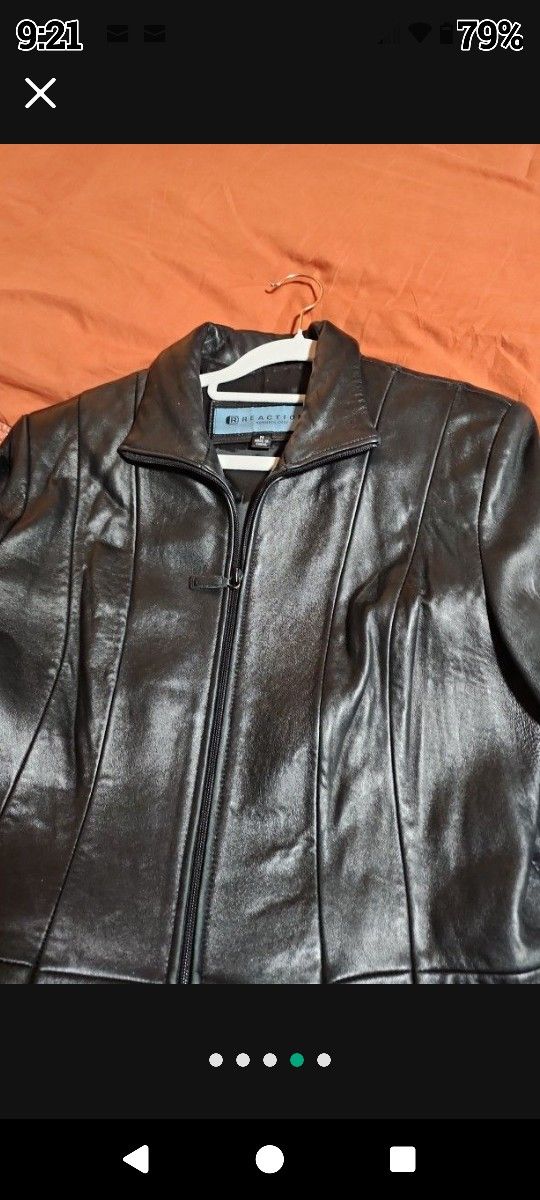 MEN KENNETH COLE REAL LEATHER Sz- MEDIUM JACKET