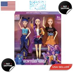 3PCS Kpop Demon Hunter Dolls Set Moveable 11.8" Figures USA Seller Fast Ship
