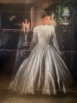 Ball Gown Wedding Dress with Lace Long Sleeves