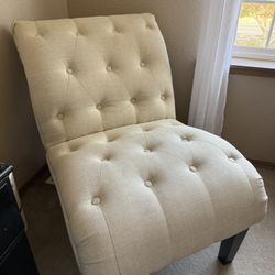 Off White Upholstered Chair 