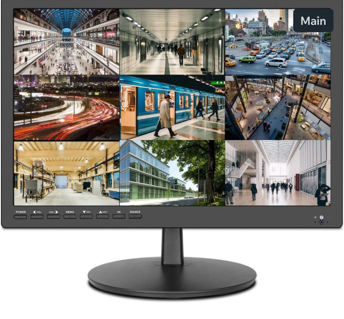17inch Security Monitor,Wall-Mounted Monitor Supports USB/Full Format Video Play