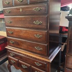 Cherry Bedroom Furniture, Maple Curio, Print and Fancy Ottoman