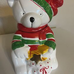 Christmas Bear Cookie jar