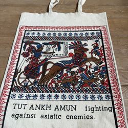 Vintage 1970s Egyptian cotton canvas tote