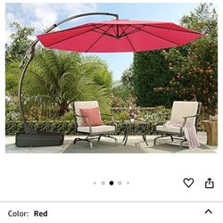 Hampton Bay Cantilever Patio Umbrella RED