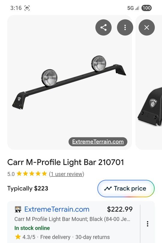 C.A.R.R. Universal Clamp On Light Bar