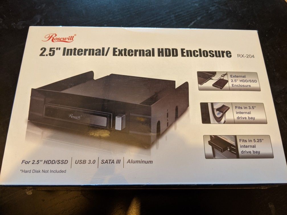 Internal/external 2.5" HDD/SSD enclosure