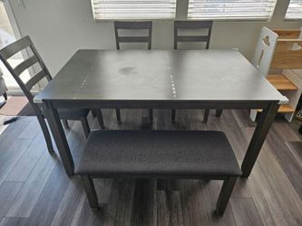 Dining Table With Chairs and Bench